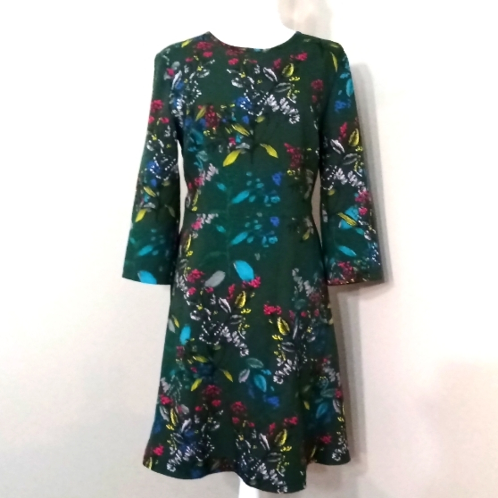 Banana Republic Dark Green Fit & Flare Dress